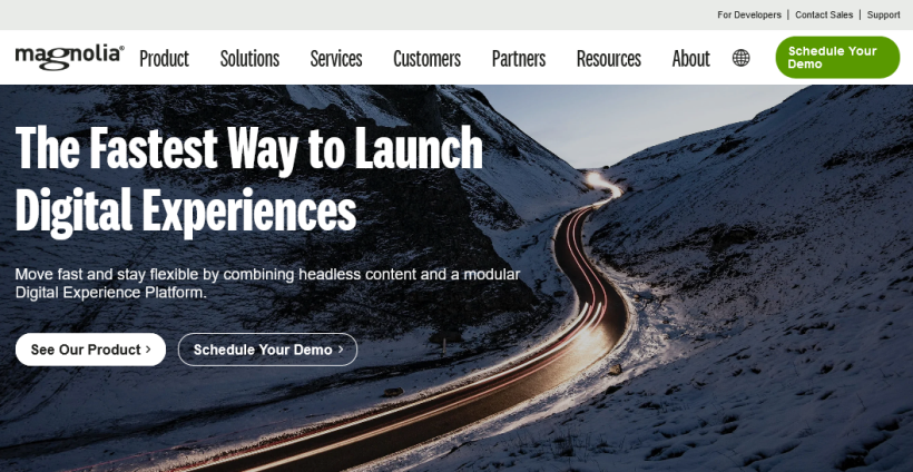 Screenshot der Startseite des Enterprise CMS Magnolia