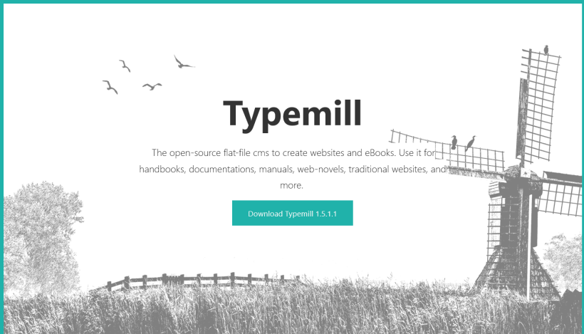 Startseite von Typemill CMS